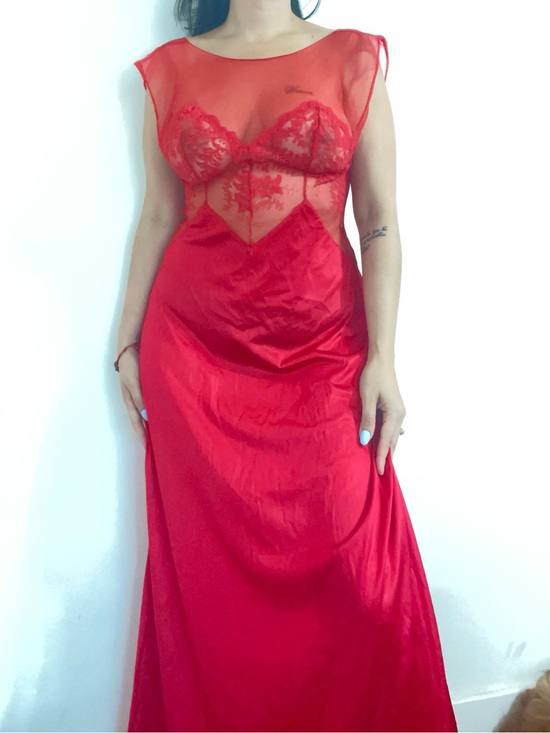Val Mode Other - Vintage Val Mode Nightgown in Red Sz L